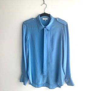 SANDRO PARIS 100% Silk Blue Blouse (4)